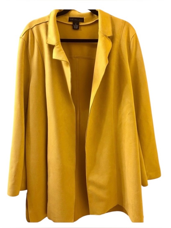Joan Vass Jackets & Blazers - 🔴Joan Vass- New York Yellow Faux Suede Women's Shacket/Jacket, Size. XL🔴